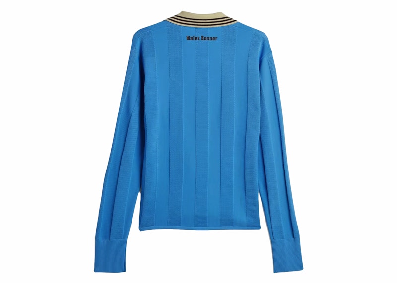 adidas x Wales Bonner Knit Long Sleeve Football Tee Lucky Blue