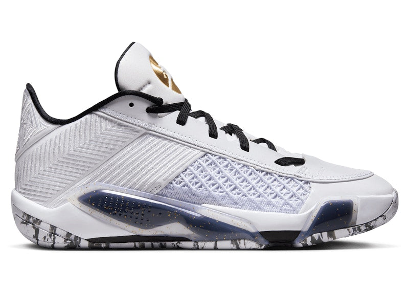 Jordan 38 Low White Metallic Gold Black