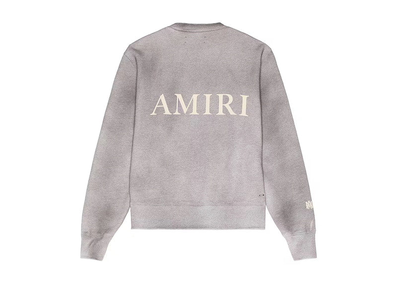 AMIRI Aged Puff Logo Crewneck Grey