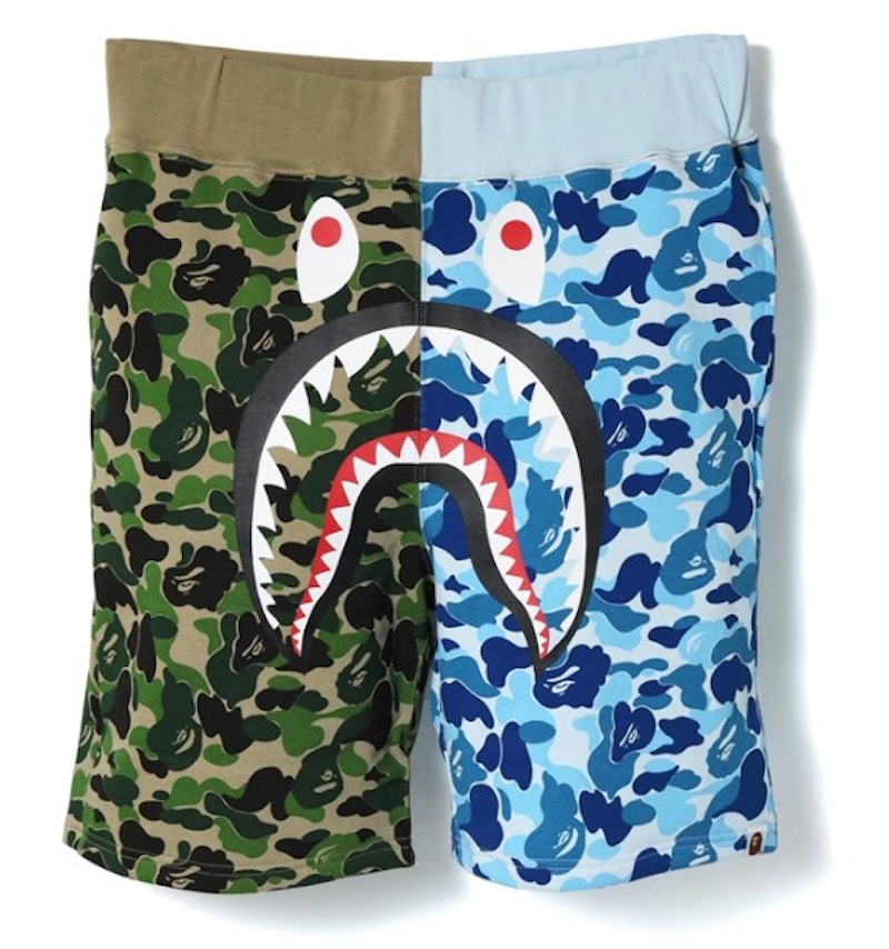 BAPE ABC Split Shark Shorts Green/Blue