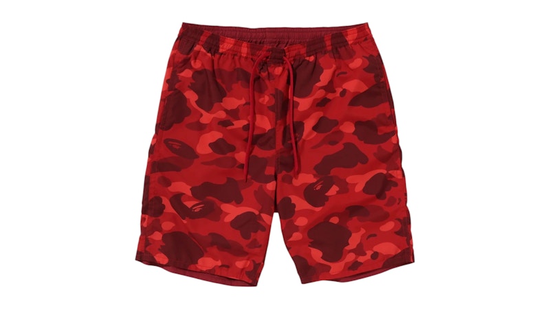 BAPE Color Camo Shark Reversible Shorts Red