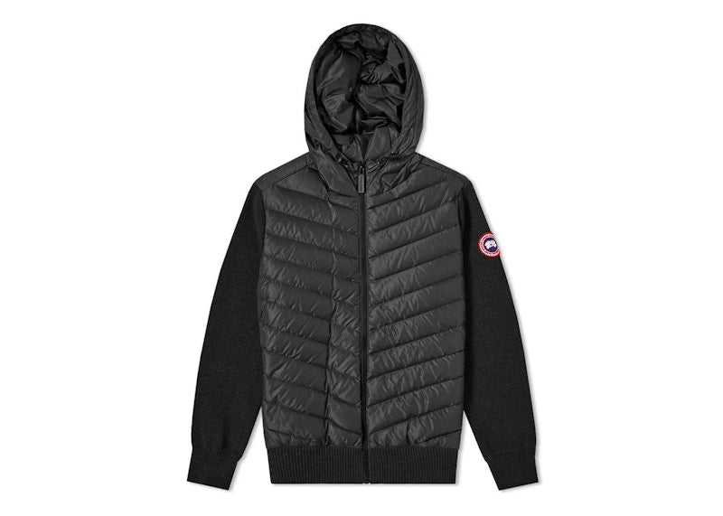 Canada Goose Black Label Hybridge Quilted Knit Down Hoodie Black