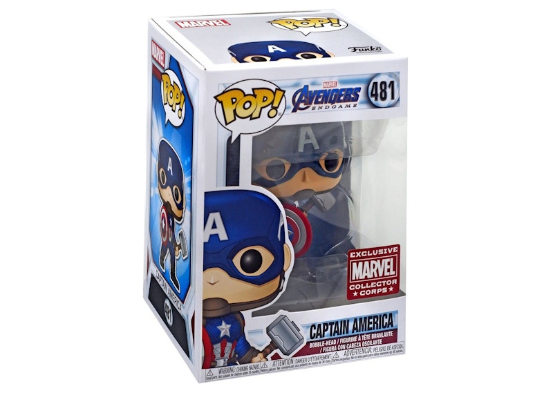 Funko Pop! Marvel Avengers Endgame Captain America Marvel Collection Corps Exclusive Bobble-Head Figure #481