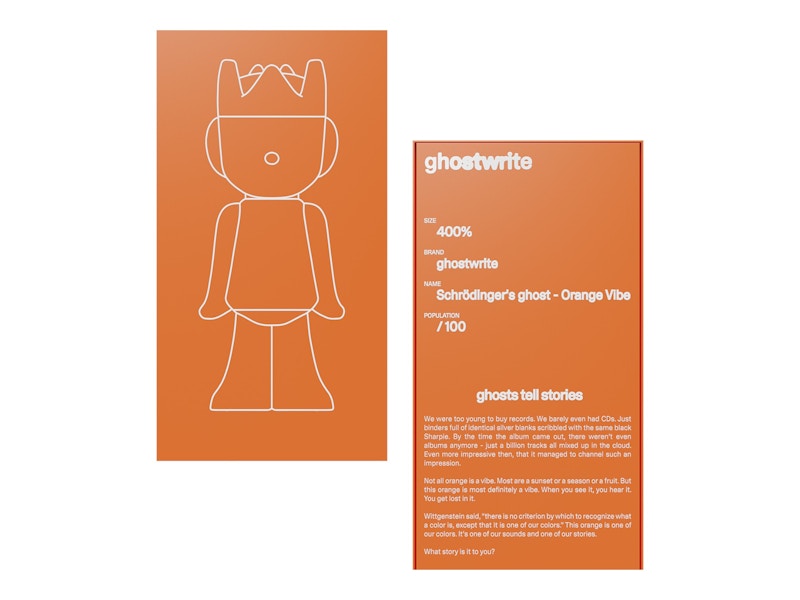 ghostwrite “Schrödinger's ghost: Orange Vibe” 400% 2025 (Edition of 100)