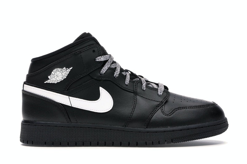 Jordan 1 Mid Black White Speckle (GS)