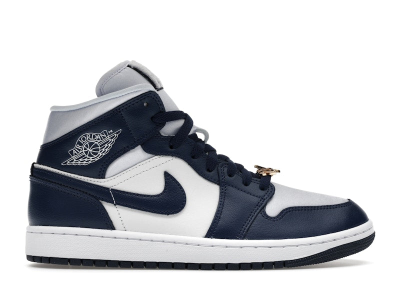 Jordan 1 Mid Football Grey White Midnight Navy (Women's)