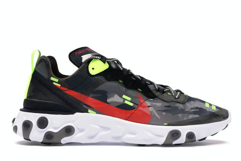Nike React Element 87 Medium Olive Bright Crimson