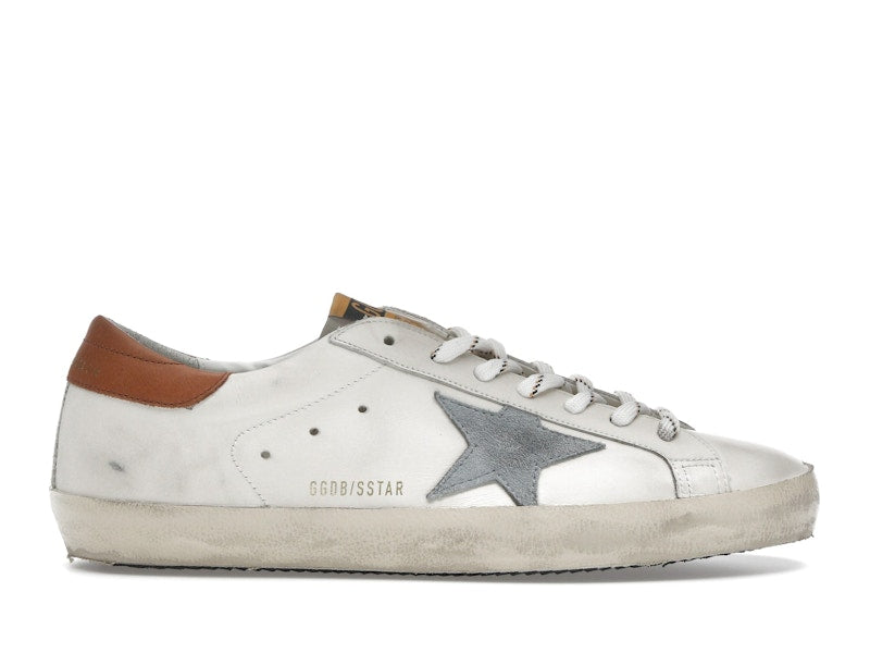Golden Goose Super-Star White Grey Brown Heel Tab