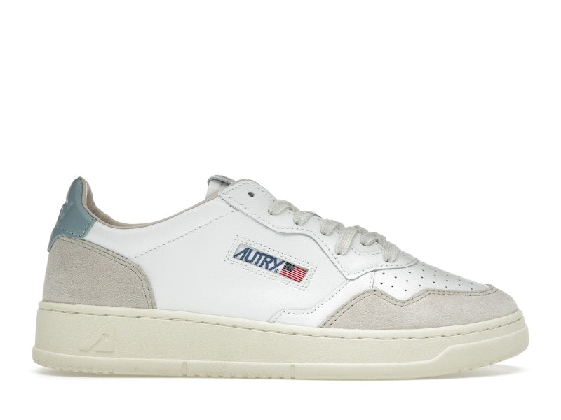 Autry Medalist Leather Low White Silver Blue