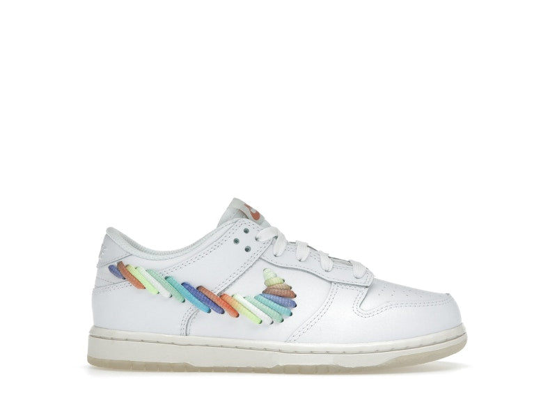 Nike Dunk Low SE Rainbow Lace Swoosh White (PS)