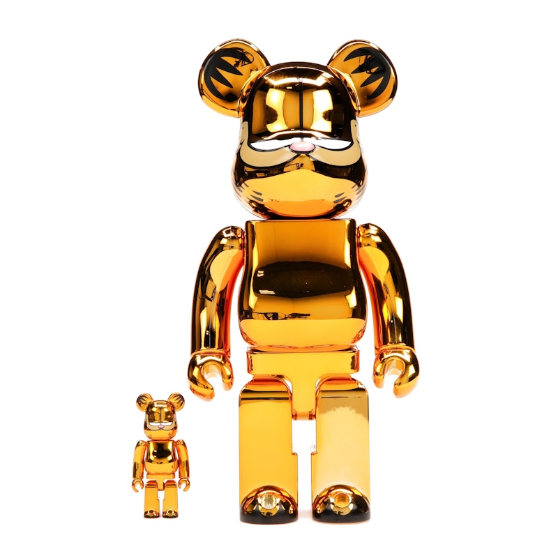 Bearbrick Garfield 100% & 400% Set Gold Chrome Ver.