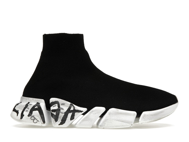 Balenciaga Speed 2.0 Graffiti Recycled Knit Black (Women's)