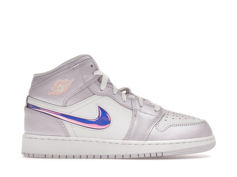Jordan 1 Mid SE Barely Grape Iridescent Swoosh (GS)