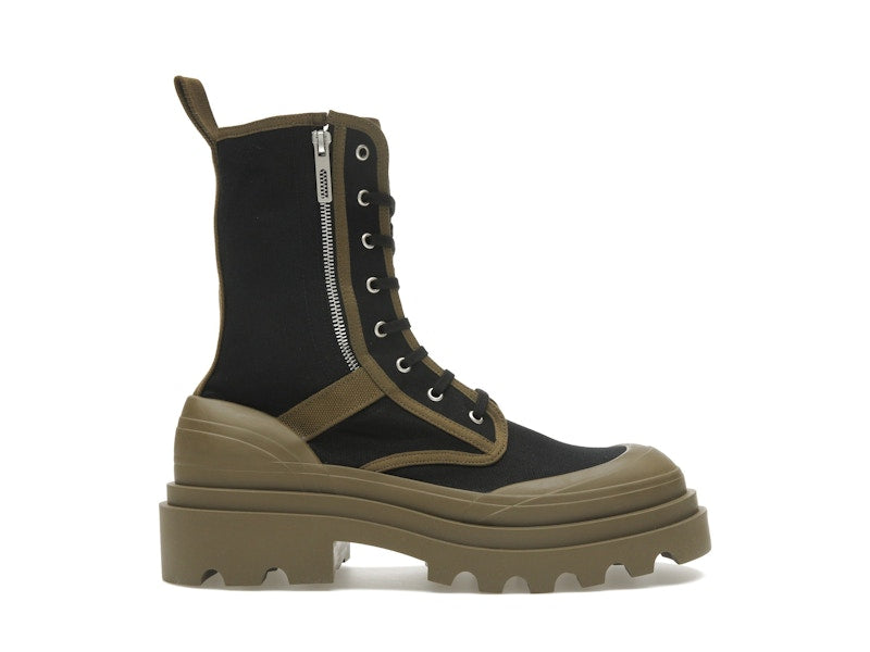 Bottega Veneta Lace-Up Boots Black Green