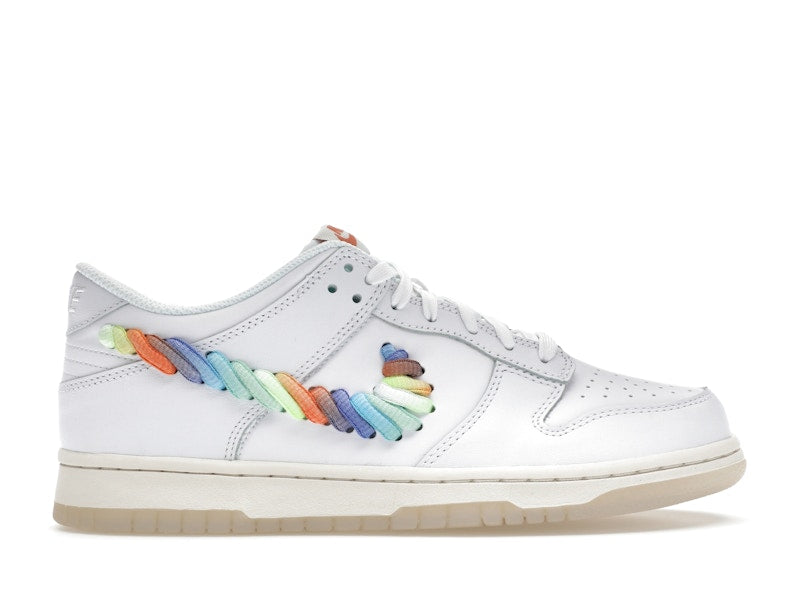 Nike Dunk Low SE Rainbow Lace Swoosh White (GS)