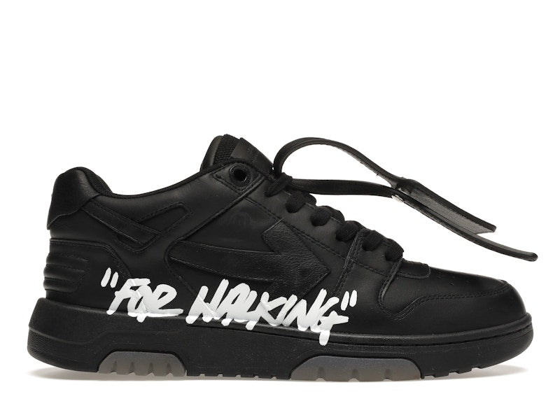 OFF-WHITE OOO Low Tops "For Walking" Black White