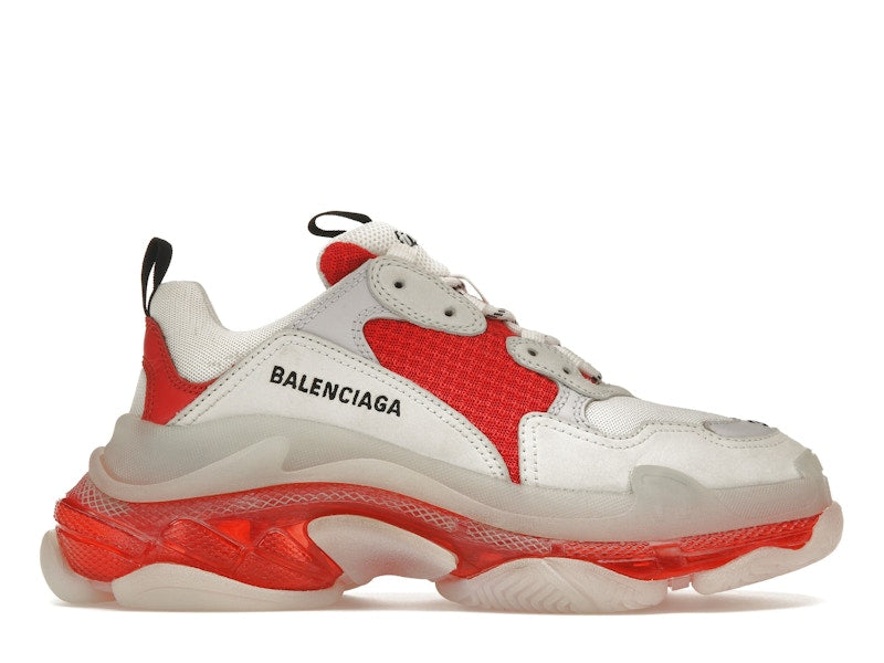 Balenciaga Triple S Clear Sole White Red