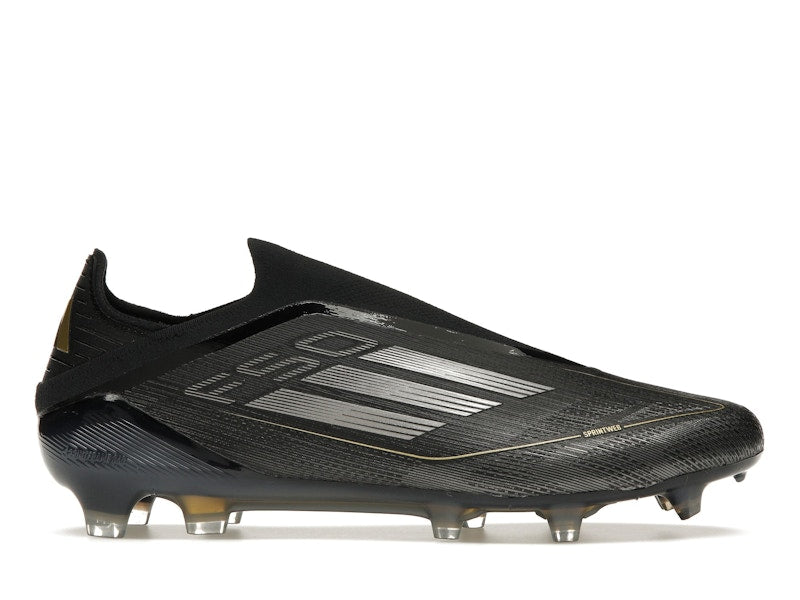 adidas F50 Elite Laceless FG Core Black Iron Metallic Gold Metallic