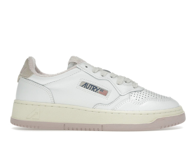 Autry Medalist Leather Low White Powder Pink (Women's)