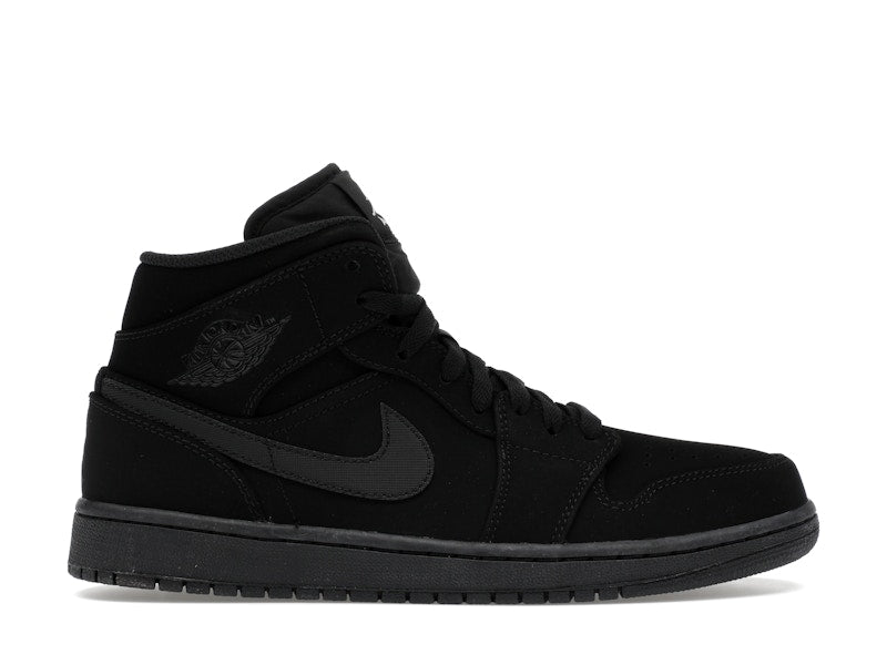 Jordan 1 Mid Black Black White
