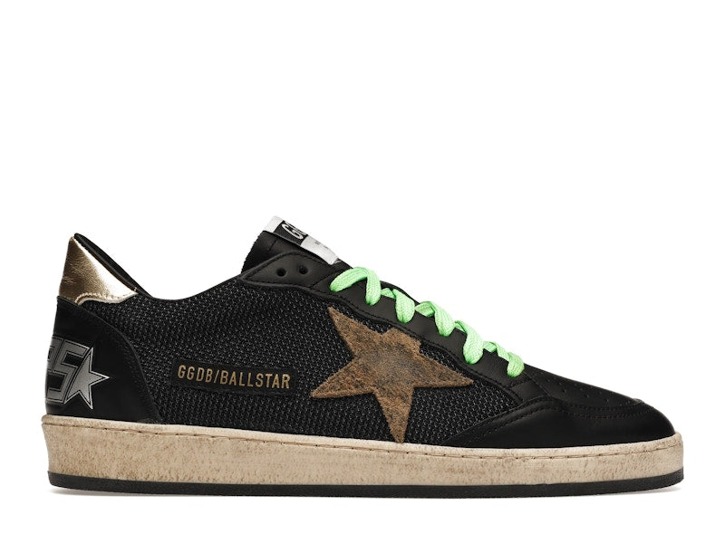 Golden Goose Ball-Star Low Black Fluorescent green