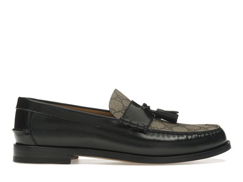 Gucci Tassel GG Canvas Loafers Black Ebony