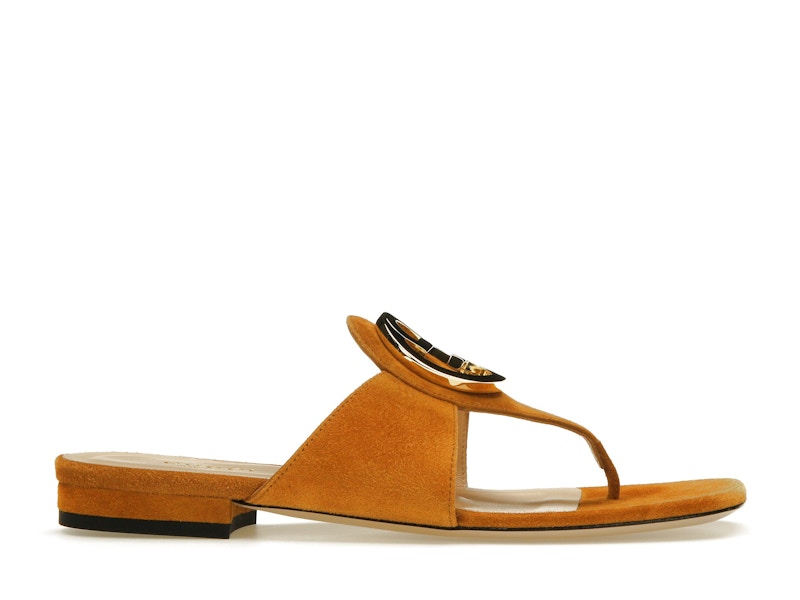 Gucci Blondie Thong Sandal Light Brown Suede