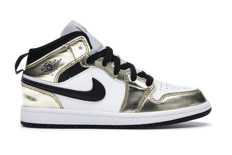 Jordan 1 Mid Metallic Gold Black White (PS)