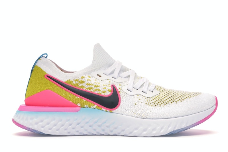Nike Epic React Flyknit 1 White Pink Blast Citron