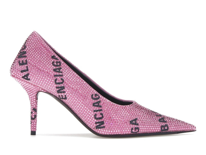 Balenciaga Square Knife Embellished Pumps Pink Black (Women's)