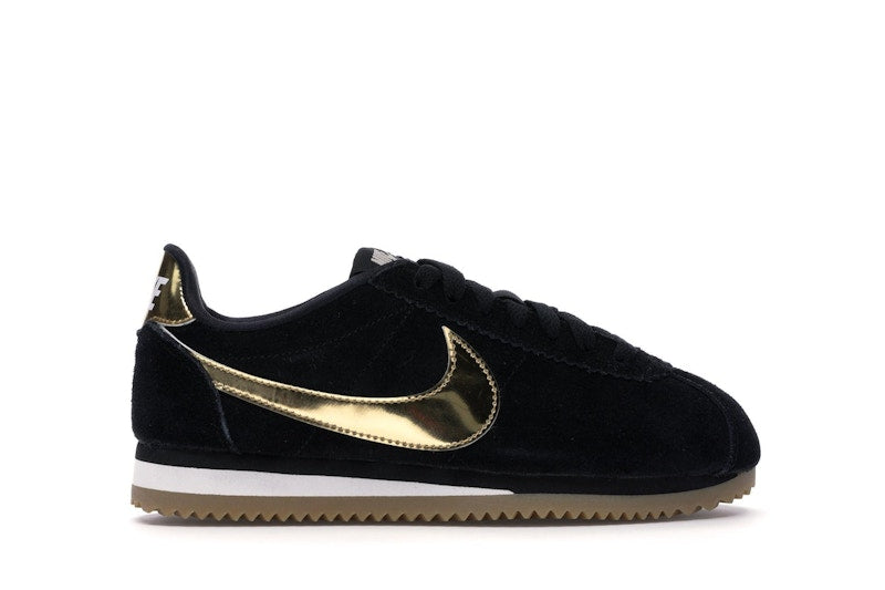 Nike Classic Cortez Black Metallic Gold Gum (Women's)