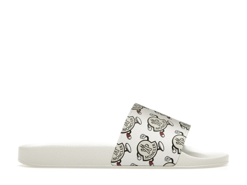 Moncler Basile Slide Logo Print White