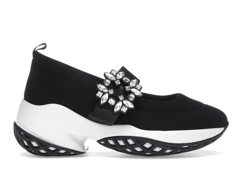 Roger Vivier Viv' Run Babies Black White Crystal Buckle (Women's)