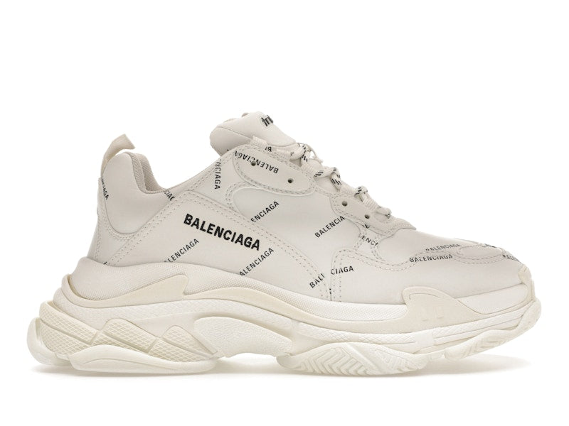 Balenciaga Triple S Allover Logo White