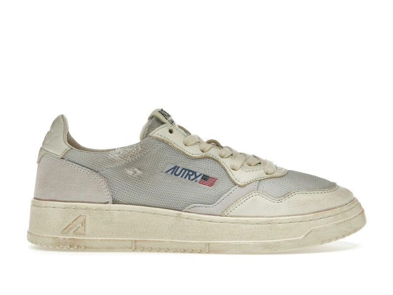 Autry Medalist Leather Low Grey White Super Vintage
