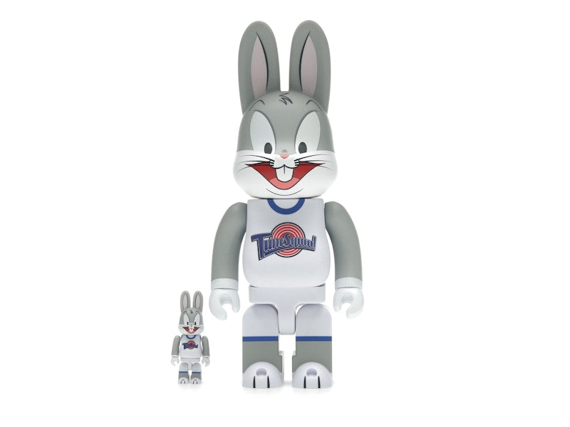 Bearbrick x Space Jam Rabbrick Bugs Bunny 100% & 400% Set Grey