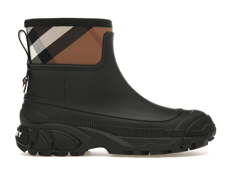 Burberry House Check Rain Boots Black Archive Beige (Women's)
