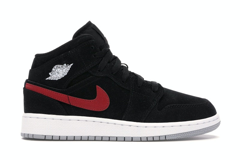 Jordan 1 Mid Multi-Color Swoosh Black (GS)