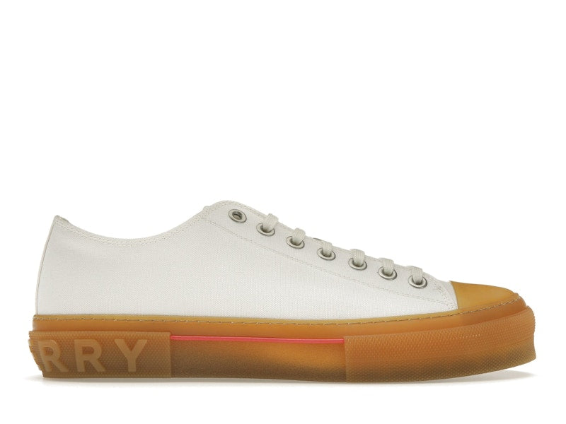 Burberry Logo Detail Cotton Trainer White