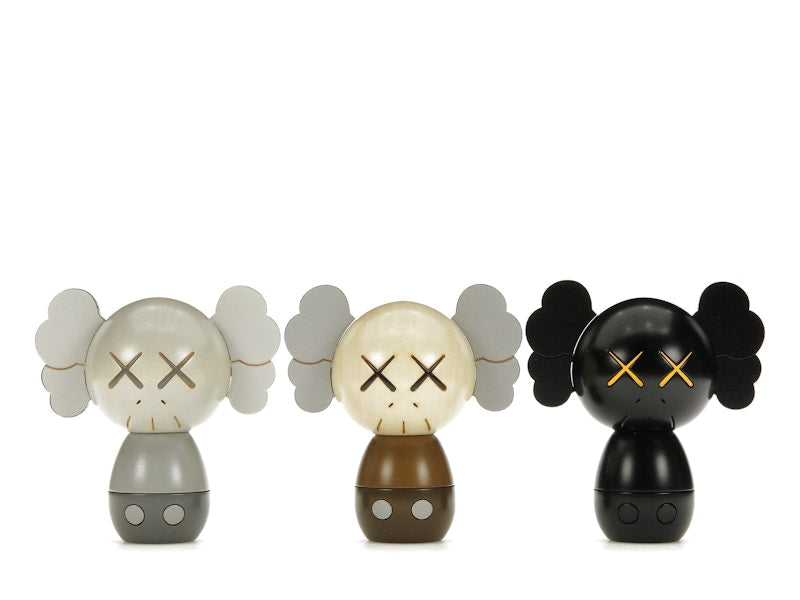 KAWS Holiday Japan Kokeshi Doll Set of 3 (Edition of 1,000) Multicolor
