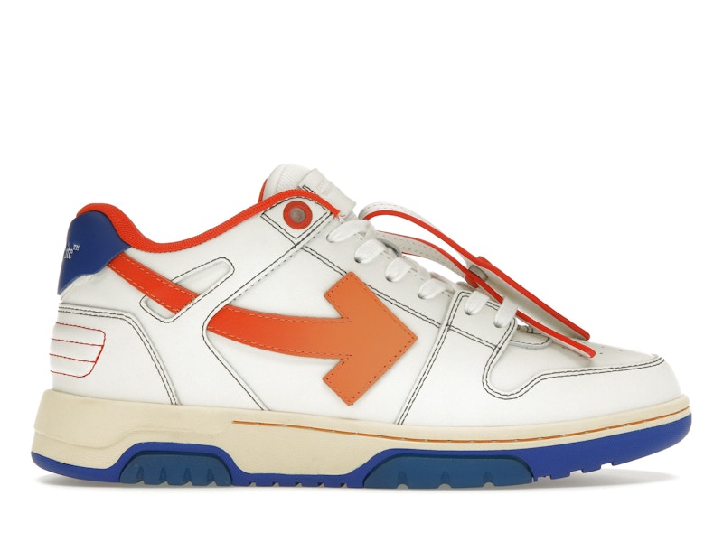 OFF-WHITE Out Of Office OOO Low Tops White Orange Blue Contrast Stitching