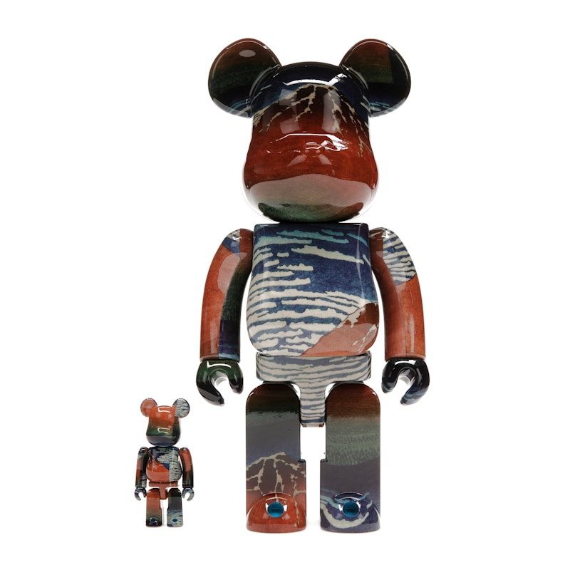Bearbrick Katsushika Hokusai (Thirty-six Views of Tomitake, Fine Wind, Clear Morning) 100% & 400% Set