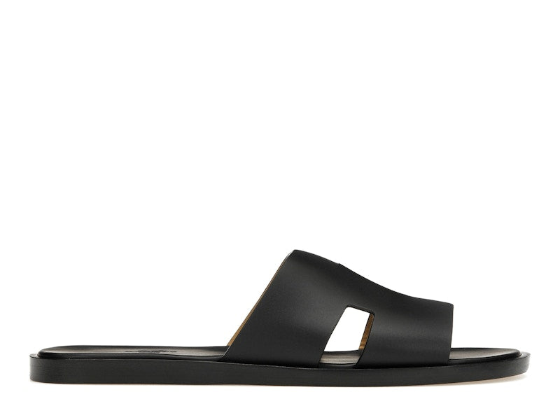 Hermes Izmir Sandal Noir Smooth Calfskin Leather