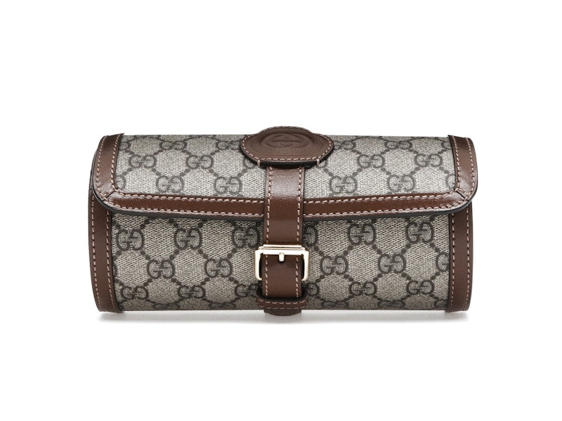 Gucci Supreme Monogram Watch Role Bag Brown