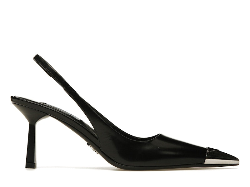 Prada 75mm Slingback Pump Black Leather