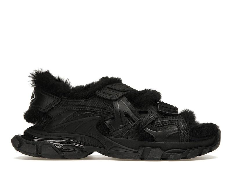 Balenciaga Track Sandal Fake Fur Black