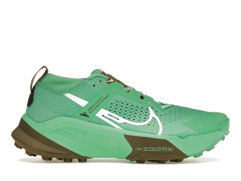 Nike ZoomX Zegama Trail Spring Green Olive Flak Black White