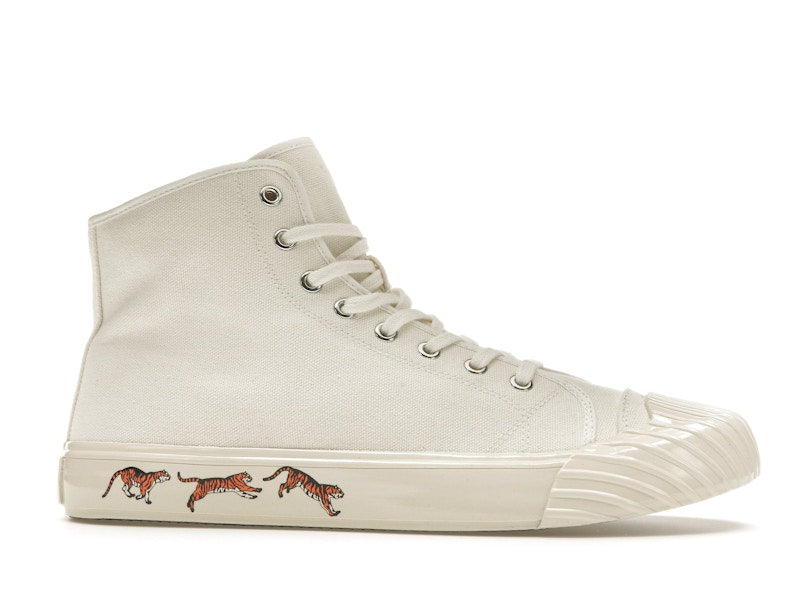 Kenzo School High Top Trainers Tiger Sole Off White