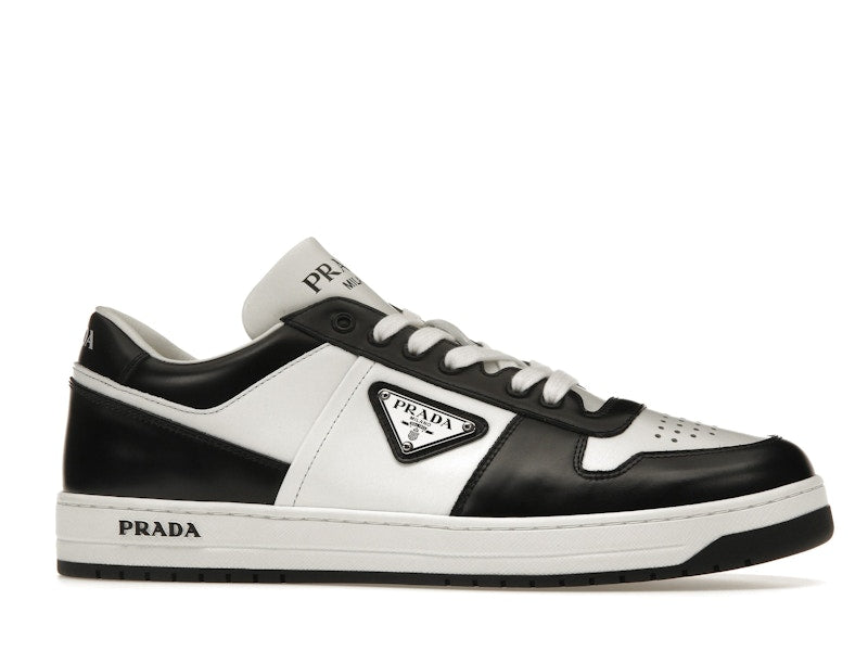Prada Downtown Low Top Sneakers Leather White Black