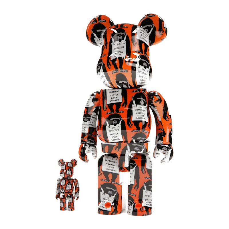 Bearbrick Monkey Sign 100% & 400% Set Orange